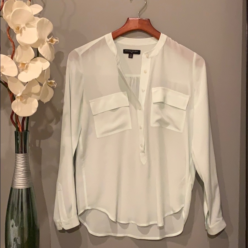 Light mint green silk shirt